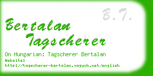 bertalan tagscherer business card